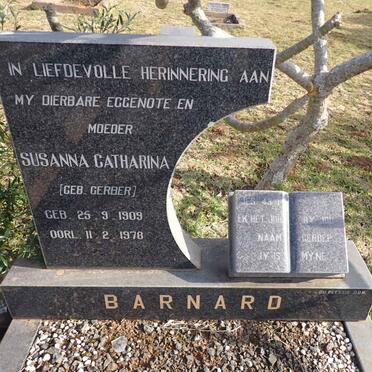 BARNARD Susanna Catharina nee GERBER 1909-1978