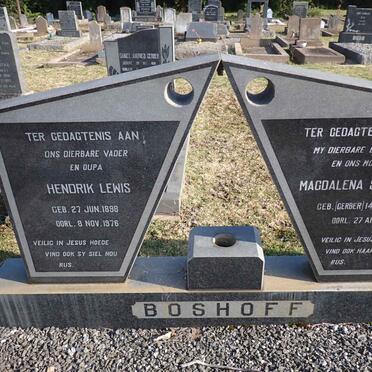 BOSHOFF Hendrik Lewis 1898-1976 & Magdalena Salomina GERBER 1901-1971