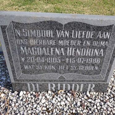 RIDDER Magdalena Hendrina, de 1905-1986