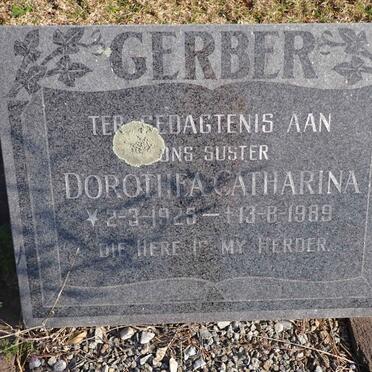 GERBER Dorothea Catharina 1925-1989