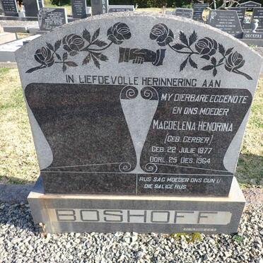 BOSHOFF Magdelena Hendrina nee GERBER 1977-1964