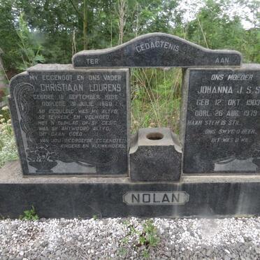 NOLAN Christiaan Lourens 1906-1960 &amp; Johanna Jacomina Stoffelina Susanna Nysschens 1903-1979