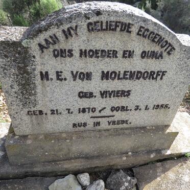MOLENDORFF M.E., von nee VIVIERS 1870-1955