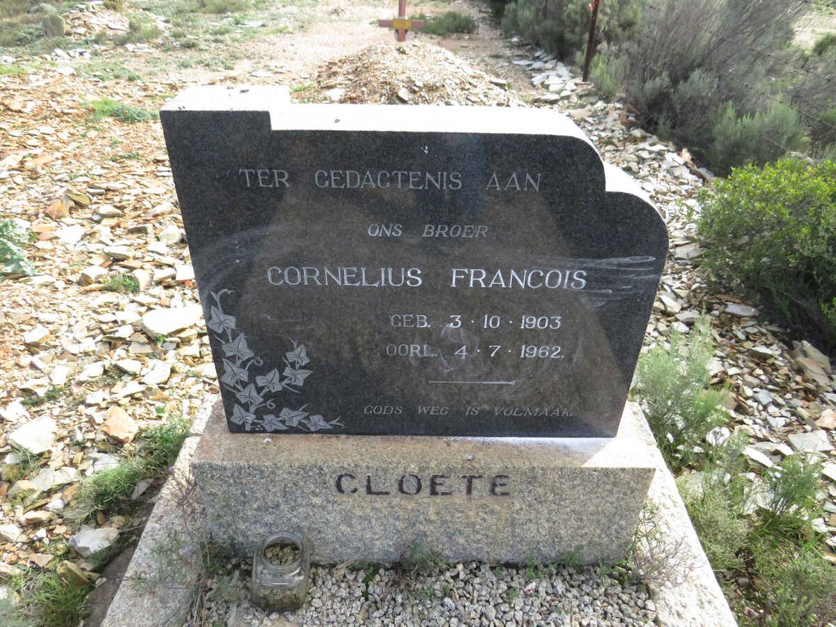 CLOETE Cornelius Francois 1903-1962