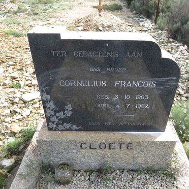 CLOETE Cornelius Francois 1903-1962