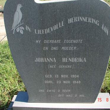 BOTHA Johanna Hendrika nee GERICKE 1904-1948