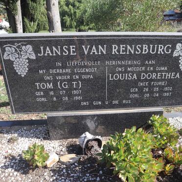 RENSBURG G.T., Janse van 1907-1981 & Louisa Dorethea FOURIE 1902-1987