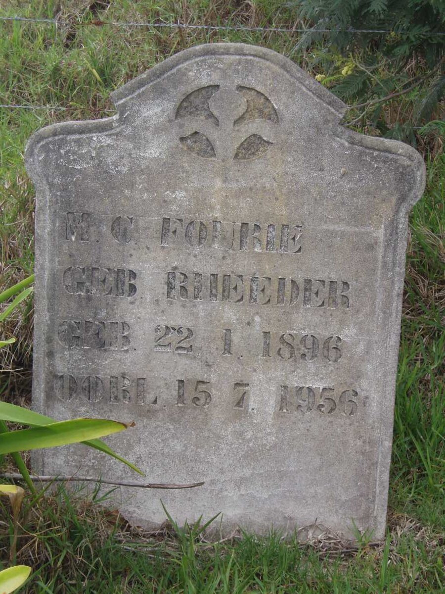 FOURIE M.C. nee RHEEDER 1896-1956
