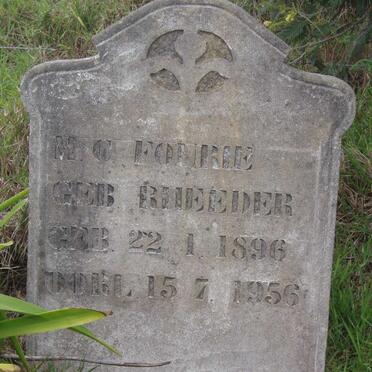 FOURIE M.C. nee RHEEDER 1896-1956