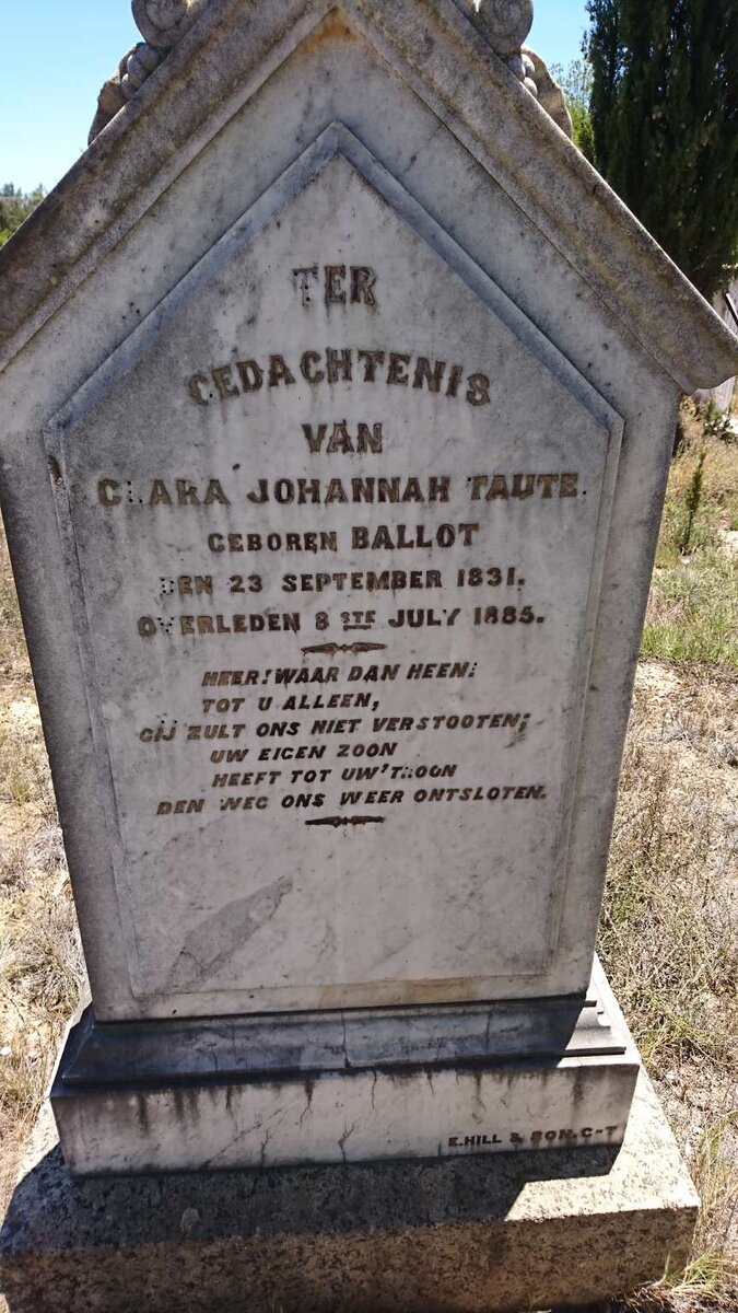 TAUTE Clara Johannah nee BALLOT 1831-1885