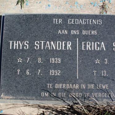 STANDER Thys 1939-1992 &amp; Erica 1947-1992