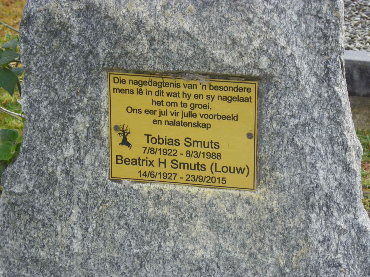 SMUTS Tobias 1922-1988 &amp; Beatrix H. LOUW 1927-2015