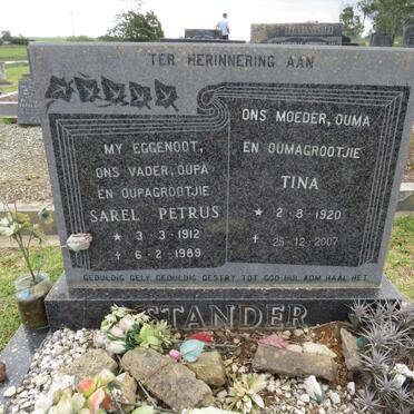 STANDER Sarel Petrus 1912-1989 &amp; Tina 1920-2007