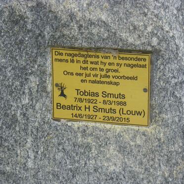 SMUTS Tobias 1922-1988 &amp; Beatrix H. LOUW 1927-2015