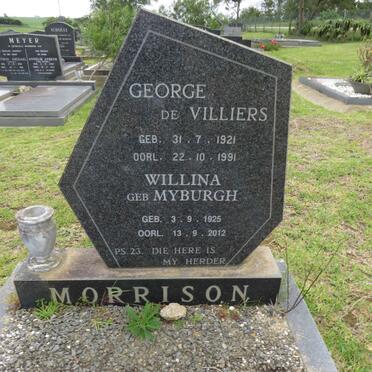 MORRISON George de Villiers 1921-1991 &amp; Willina MYBURGH 1925-2012