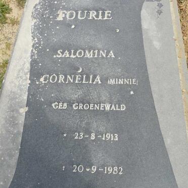 FOURIE Salomina Cornelia nee GROENEWALD 1913-1982