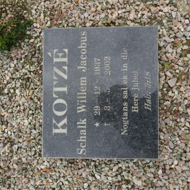 KOTZE Schalk Willem Jacobus 1937-2002