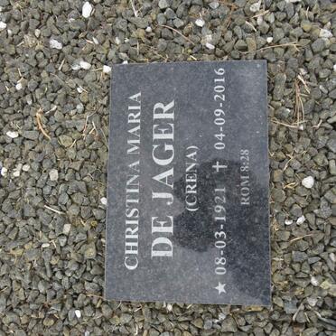 JAGER Christina Maria, de nee CRENA 1921-2016