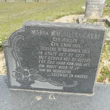 GREBE Maria Magdalena nee MULLER 1904-1955