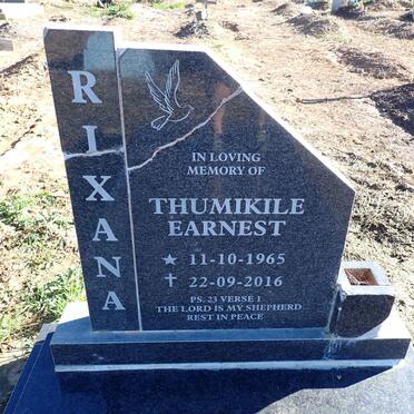 RIXANA Thumikile Earnest 1965-2016