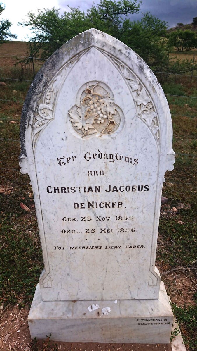 NICKER Christian Jacobus, de 1846-1896