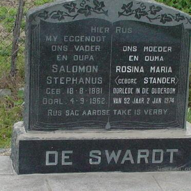 SWARDT Salomon Stephanus 1881-1962 &amp; Rosina Maria STANDER  -1974