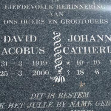 ANDERSON David Jacobus 1919-2000 &amp; Johanna Catherina 1919-1990 