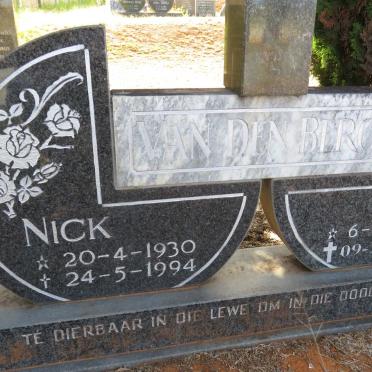 BERG Nick, van den 1930-1994 &amp; Martie 1927-2009