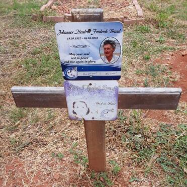 BRAND Johannes Hendrik Frederik 1932-2018