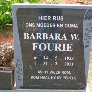 FOURIE Barbara W. 1925-2011