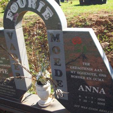 FOURIE Ampie 1922-2005 &amp; Anna 1928-2002