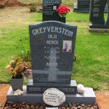 GREYVENSTEIN Hendrik Jacobus 1974-2010 &amp; Aneen 1981-