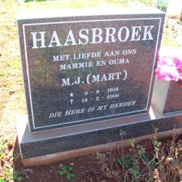 HAASBROEK M.J. 1916-2006