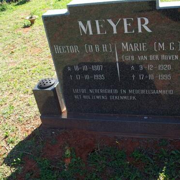 MEYER D.B.H. 1907-1995 &amp; M.C. VAN DER HOVEN 1920-1995