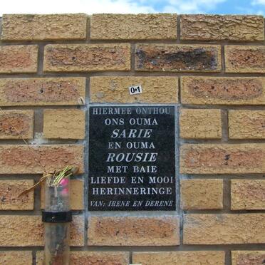1. Memorial Wall - Hartenbos cemetery