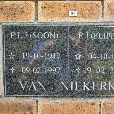 NIEKERK F.L.J., van 1917-1997 :: VAN NIEKERK P.J. 1926-2000
