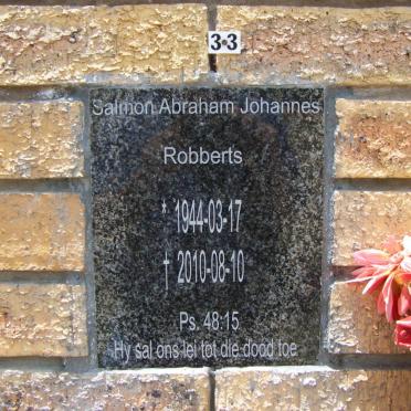 ROBBERTS Salmon Abraham Johannes 1944-2010