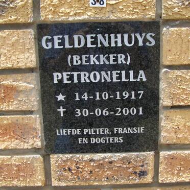 GELDENHUYS Petronella nee BEKKER 1917-2001