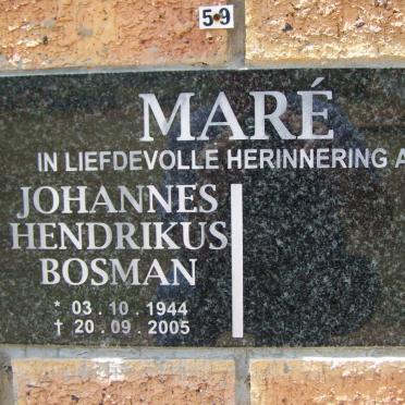 MARE Johannes Hendrikus Bosman 1944-2005