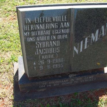 NIEMAN Sybrand Jacobus 1908-1995