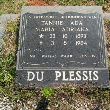 PLESSIS Ada Maria Adriana, du 1893-1984