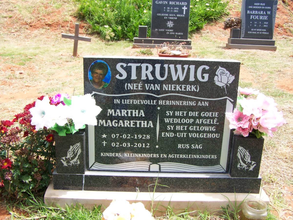 STRUWIG Martha Magaretha nee van NIEKERK 1928-2012