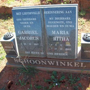 SCHOONWINKEL Gabriel Jacobus 1927- &amp; Maria Ritha 1930-2005