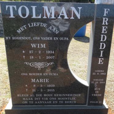 TOLMAN Wim 1934-2007 &amp; Marie 1939-2015 :: TOLMAN Freddie 1962-2014