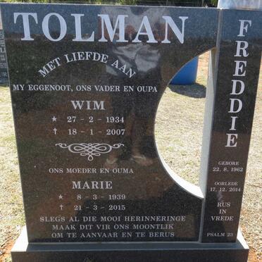 TOLMAN Wim 1934-2007 &amp; Marie 1939-2015 :: TOLMAN Freddie 1962-2014