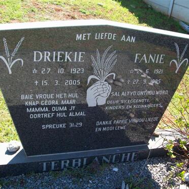 TERBLANCHE Fanie 1921-1995 &amp; Driekie 1923-2005