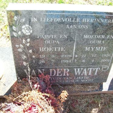 WATT Boetie, van der 1928-1994 &amp; Mymie 1926-2001