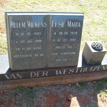 WESTHUIZEN Willem Wilkens, van der 1921-1998 &amp; Elsie Maria 1924-1997