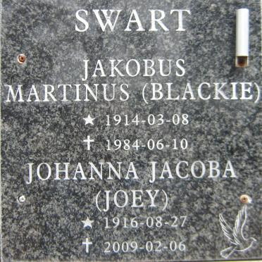 SWART Jakobus Martinus 1914-1984 &amp; Johanna Jacoba 1916-2009