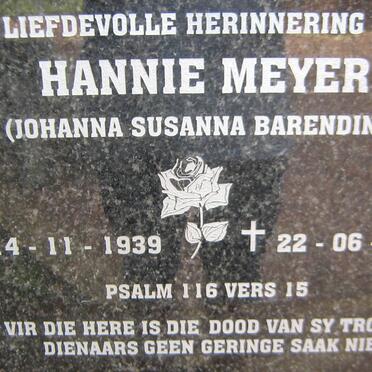 MEYER Johanna Susanna Barendina 1939-2009